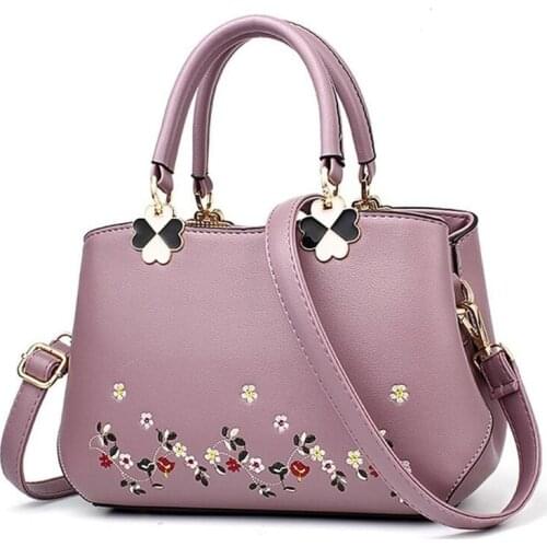 Women Small Embroidery Flower Handbag Fashion Brand Crossbody Bags Sac a Main Femme De Marque Luxe Cuir 2021 Totes
