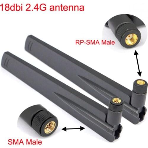 10 piece/lot 2.4Ghz 18 dbi Aerial Wireless WIFI Antenna RP SMA male Booster Universal Antennas Amplifier WLAN Router Connector