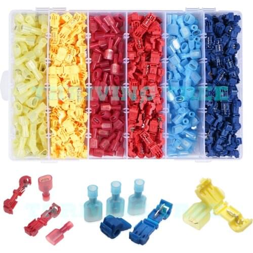 120/480Pcs T-Tap Wire Connectors, Self-Stripping Quick Splice Electrical Wire Terminals, Male Quick Disconnect Spade Terminals