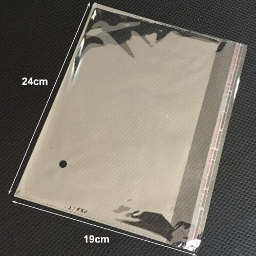 Wholesale 200pcs/lot 24x19cm/9.45''x7.48'' Clear Storage Bags Self Adhesive Seal OPP Bag Packaging Gift Bags