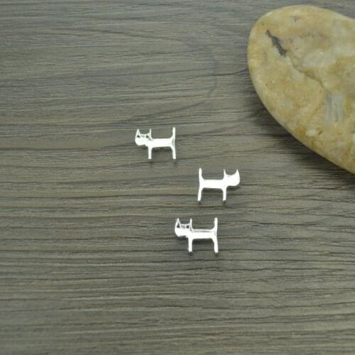 40 pcs/lot Cat Antique Silver Plated Bracelets Charm Pendants Fashion Jewelry Making Findings DIY Charms Handmade D965