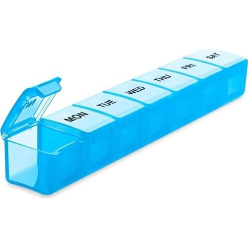 7 Days Weekly Medicine Box Non-toxic Pill Box Capsule Tablet Dispenser Organizer Pill Box Splitters Plastic Storage Box