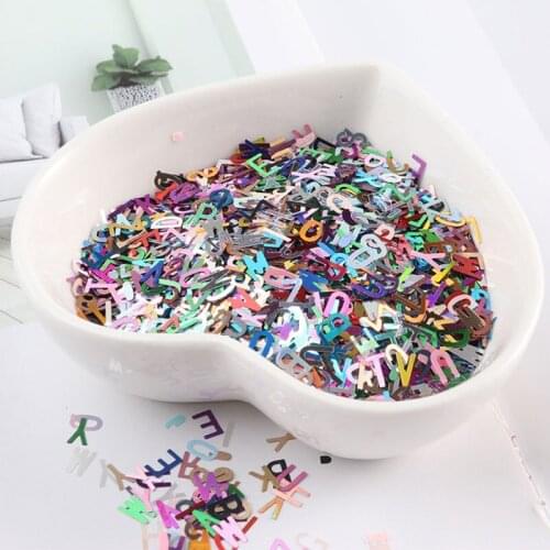 Diy Alphabet English Letters Mixed Chunky Glitter Resin Letters Sequins 10g Per F3MF