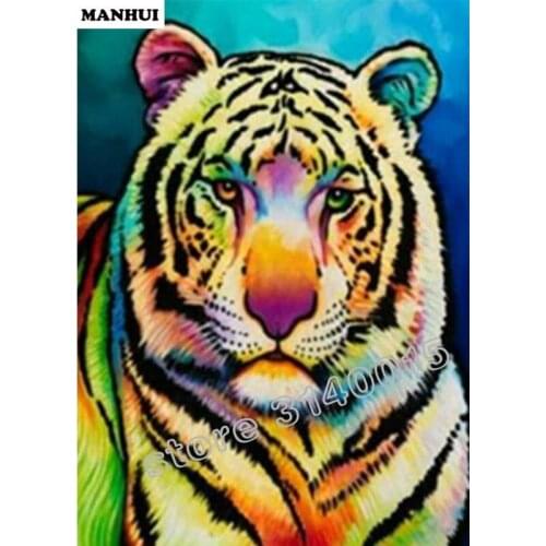 Diamond Embroidery Colour lion DIY Diamond Painting Cross Stitch Picture Rhinestones Full Square Diamond Mosaic ABC338