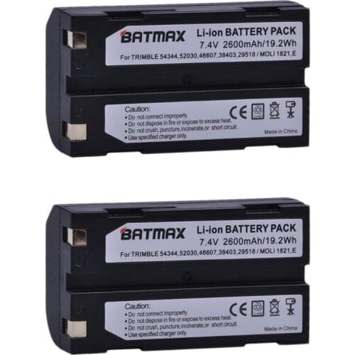 Batmax 2PC 2600mAh 54344 Battery for Trimble 54344,29518,46607,52030,38403,R8,5700,5800, R6, R7, R8, R8 GNSS,MT1000 GPS Receiver
