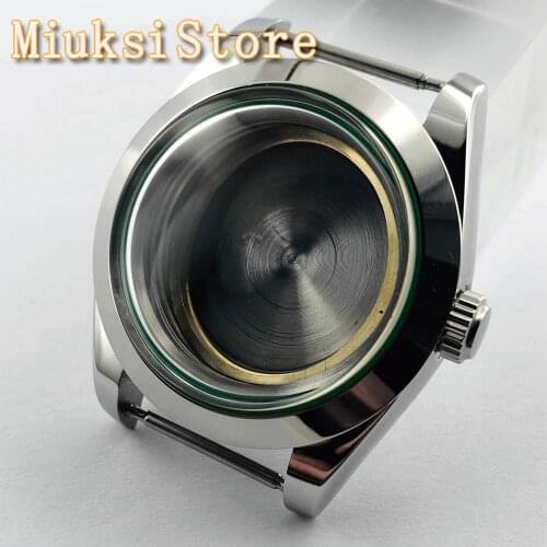 Bliger 40mm sterile silver watch case fit ETA 2836, Miyota 821A 8215 82 series, NH35 36, Mingzhu DG 2813 3804 movement