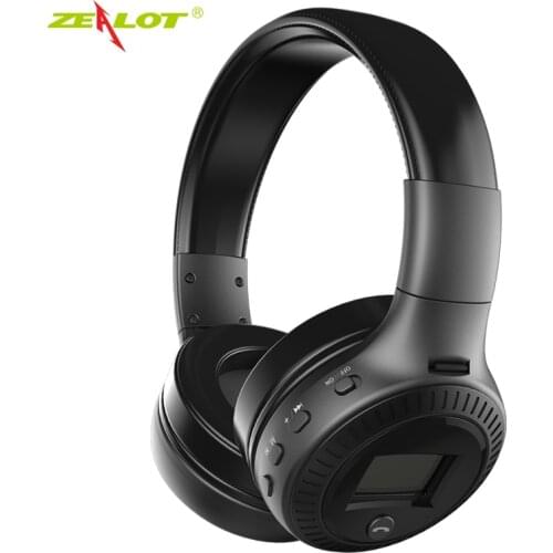 ZEALOT B19 Bluetooth Wireless Headphones Stereo HiFi Headset with Micro Card Slot FM Microphone LCD Display Earphone Foldable