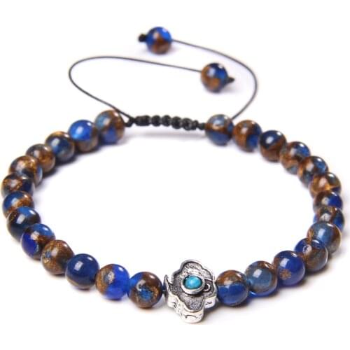 Blue Cloisonne Bracelets Vintage Weave Black Rope Adjustable Bangles Men Women Silver Color Lucky Cloud Charm Pulsera Jewelry