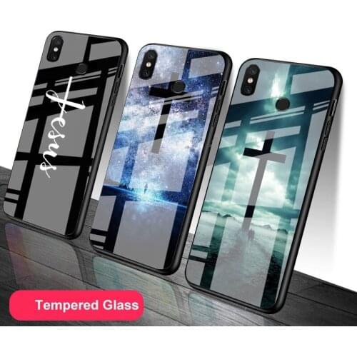Jesus Cross Tempered Glass Phone Case For Redmi Note 5 6 7 8 9 Pro Note8T Note9S Redmi8 9 Cover Shell