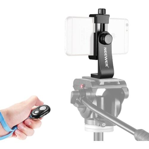 Neewer Smartphone Holder Vertical Bracket with Bluetooth Remote Control Shutter Release, Phone Clip Tripod Adapter for iPhone