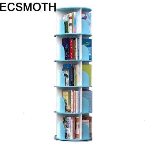 Infantil Kid Bookshelf Shabby Estanteria Madera Rotatable Rotate Libreria Scaffale Modern Rack Home Furniture Book Shelf Case