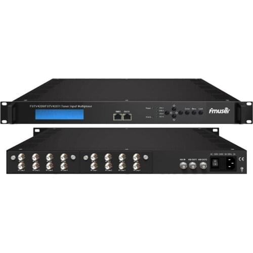 FUTV4208 8 sintonizador IRD (entrada RF 8 DVB-S2/T2, 1 ASI in, 2 ASI 1 salida IP) multiplexor