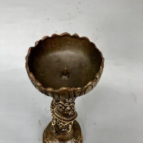 Chinese Handmade Fine Dragon And Phoenix Bronze Candlestick Pair Statue Statue