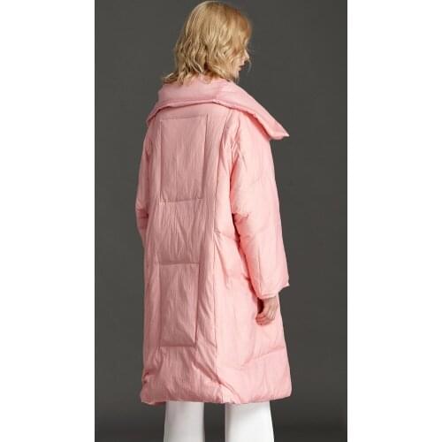 White Duck Jackets 2020 New Autumn Winter Warm Long Coat Down Parkas Female Quilted Elegant Outerwear Plus Size 4XL 5XL 6XL
