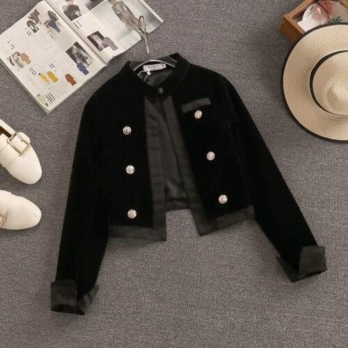 Spring Autumn 2021 New Fashion Streetwear Jacket Coat Women French Vintage Cardigan Short Coat Korean Elegant Crop Top Outwear