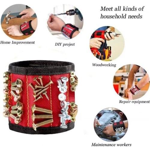 Magnetic Wristband Toolkit Belt Screw Scissor Holder Tool Storage Wrist Adsorb Screws Quality Magnetic Tool Accessories