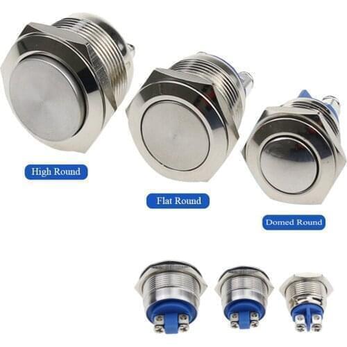 16mm 19mm 22mm Metal Push Button Switch Reset Momentary 3A/250V Start Stop Switch Screw Foot