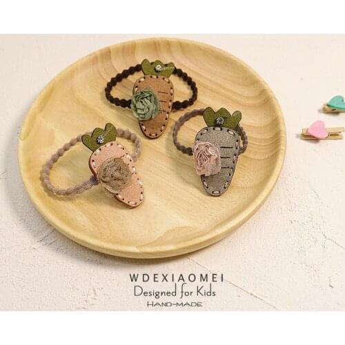 Cute Girls Women Kids Cartoon Hair Ropes Elastic Hair Bands Accessories Carrot Bunny Bear Hair Ties Ponytail Holders Rubber Band