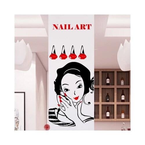 Nail Art Salon Shop Wall Decal Beauty Salon Sticker Vinyl Wall Decals Decor Mural Nail Art Salon Shop Glass Window Sticker