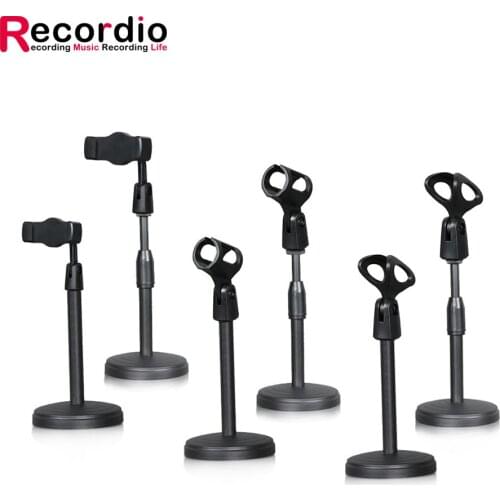 GAZ-28S Table Microphone Stand desktop smartphone Stand metal 360 angle adjustable Holder Stand with Clip