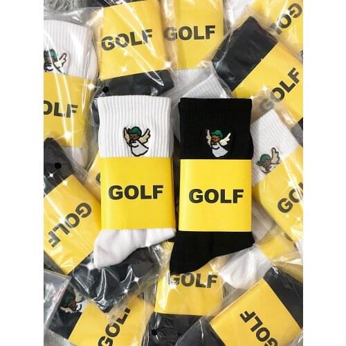 New Novelty Men Embroidery angel Tyler The Creator Golf Street Skateboard Harajuku Athlete Socks Parkour Cotton Hip Hop N032