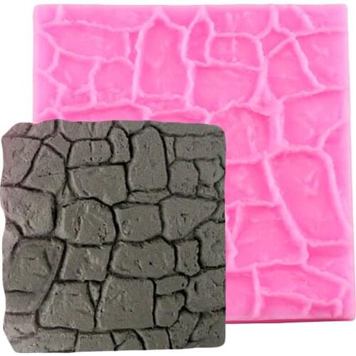 New Cobble Stone Wall Line Silicone Impression Texture Mat Sugarcraft Fondant Chocolate Mould DIY Cupcake Decorating Tools