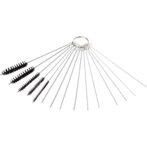 New Carburetor Carbon Dirt Jet Remove 10 Cleaning Needles + 5 Brushes Tool Kit