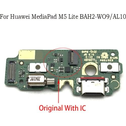 New Charging Port Connector Board Parts Flex Cable With Microphone Mic For Huawei Mediapad M5 lite BAH2-W09/AL10