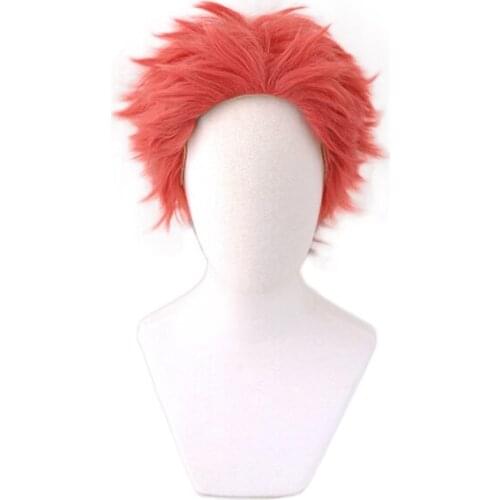 Anime Demon Slayer Kimetsu no Yaiba Komaji Akaza Wig Cosplay Costume Red Short Heat Resistant Synthetic Hair Men Women Wigs