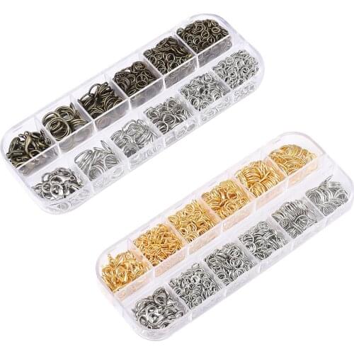 1 Box Mixed Zinc Alloy Open Jump Rings /Lobster Buckle Jewelry Findings Box Kit For Jewelry Making Accessories