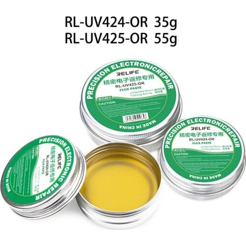 RELIFE RL-424 425 High Quality Precision Electronic Repair 35g 55g Lead-Free Solder Flux Paste Gel For SMT BGA Reballing Welding