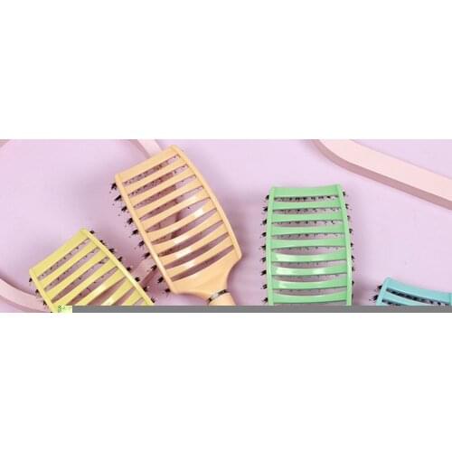 Hair Brush Scalp Massage Comb Hairbrush Bristle&Nylon Women Wet Curly Detangle Styling Tools For Salon Barber Hairdressing Brush