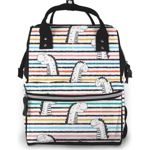 Stripe Print Mummy Nappy Bag Multi-Function Big Capacity Waterproof Mother And Baby Bag Mother Out Maternity Backpack Baby Care