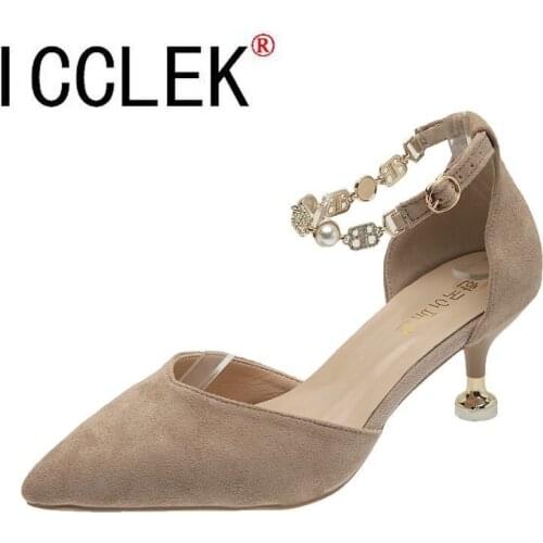 Lady Classic High Quality Beige Slip on High Heel Shoes Women Casual Sweet Comfort Summer Office Heel Pumps Women Loafers