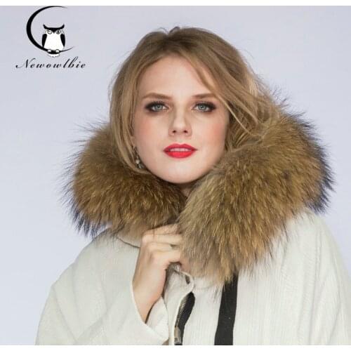 100% Real Natural Real fur collar genuine raccoon fur scarf cap collar 70cm 75cm For Parkas Coats for women men Male Jackets