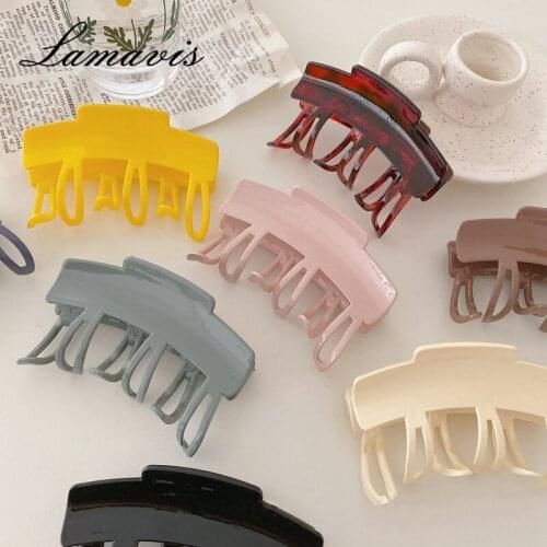 2020 New Hairpin White Pink Multiple Color Hairpin Retro Wild Personality Simple Cute Fashion Trend Hairpin Geometric Catch Clip