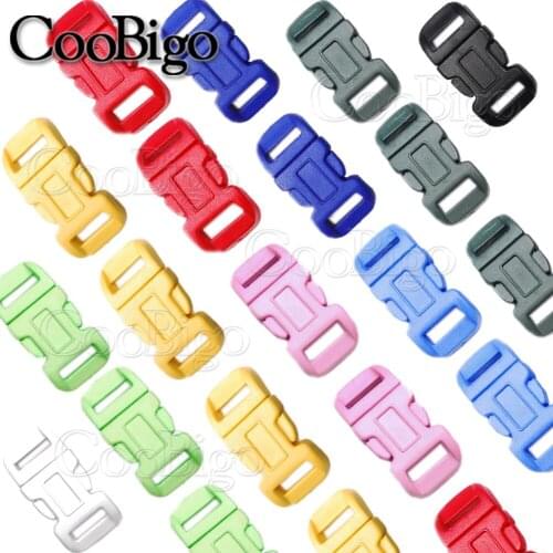 Side Release Buckle Curved Parachute 550 Paracord Buckle Bracelet Outdoor Camp Travel Kits Backpack Webbing Strap Colorful 10pcs