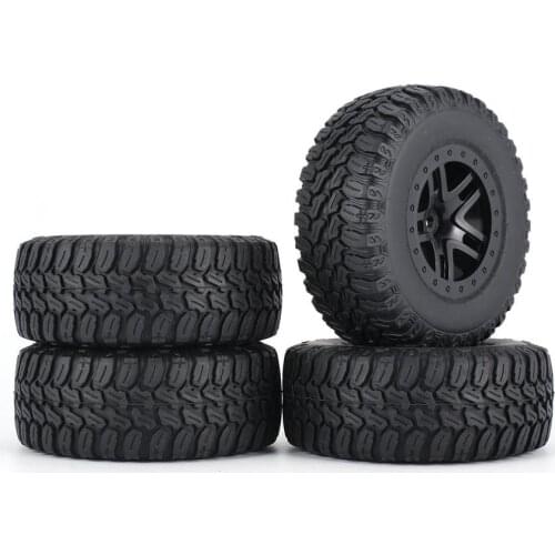 4pcs 110mm Rim Rubber Tyre Wheel Set Kit Spare Parts Accessories for Traxxas Slash 4X4 RC4WD HPI HSP Crawler Car Model