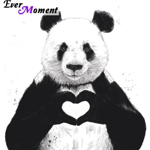 Ever Moment Diamond Painting Chinese Panda Loves You DIY 5D Diamond Embroidery Full Rhinestones Painting Art Animal ASF832