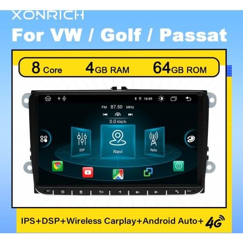 2 Din Android 10 Car Radio For VW Passat B6 volkswagen Jeta touran Skoda Octavia 2 seat leon 2golf 5 6 Multimedia GPS Navigation