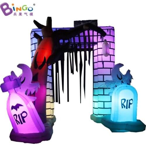 Free Shipping 3.7x3 Meters Inflatable Tombstone Arch With LED Lighting For Halloween Decoration - BG-F0067