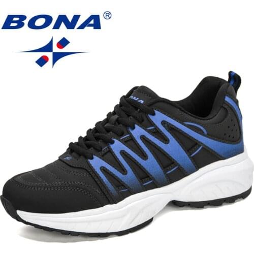 BONA 2021 New Designers Running Shoes for Men Lightweight Walking Jogging Sport Sneakers Man Breathable Athletic Footwear Male