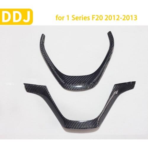 For BMW 1 Series F20 2012 2013 Paste Style Steering Wheel Cover Interior Real Carbon Fiber Steering Moulding Car Accessories