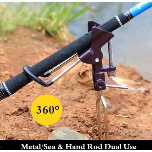 Stainless Steel Fishing Rod Holder 360° Rotate Adjustable Fishing Rod Accessory Fishing Bracket Outdoor Fishing Gear Rod Support