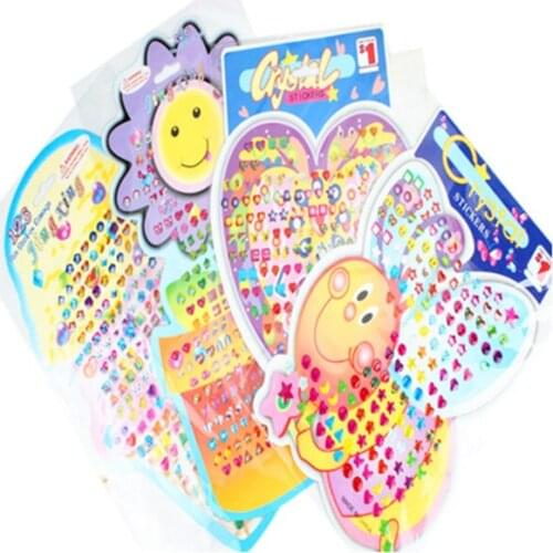 Children cartoon bubble sticker reward stickers 3D Baby Kids boys girls DIY Cute toys Dimensional crystal Epoxy stickers