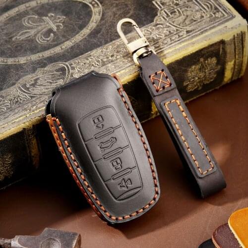 Leather Car Key Fob Cover Case for Great Wall Haval Coupe H9 GMW H6 H2 F7 F7X Remote Fob Shell Case Keychain