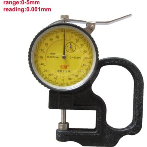 Micron thickness tester 0-5mm 0.001mm Micron Dial Thickness Gauge 10mmx30mm 0.01mm thickness meter width measuring tool caliper