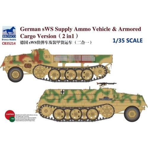 BRONCO CB35214 1/35 German sWS Supply Ammo Vehicle & ArmoredCargo Version - Scale Model Kit