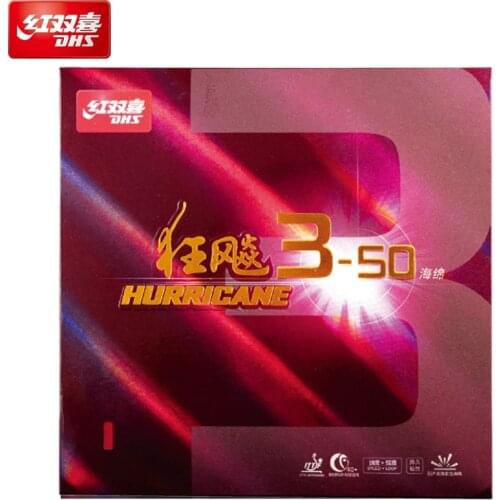 100% original DHS Hurricane 3-50 professional Table Tennis Rubber Sheet Ping Pong Rubber Pimples In ITTF Approved