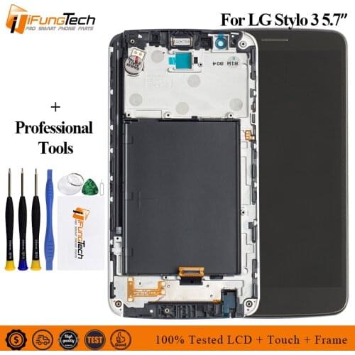 New LCD For LG Stylo 3 LS777 M400 M400DF M400N M400F M400Y With Frame Display Touch Screen Digitizer Assembly Repair Parts +Tool